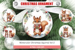 Christmas Ornaments Watercolor Christmas Squirrel Product Image 1