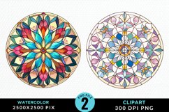 Stained Glass Christmas Illustration Clipart Product Image 1