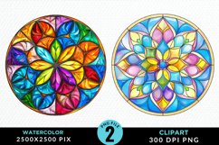 Stained Glass Christmas Illustration Clipart Product Image 1