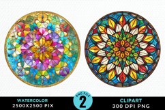 Stained Glass Christmas Illustration Clipart Product Image 1