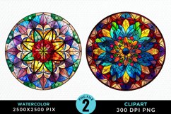 Stained Glass Christmas Graphic Clipart Product Image 1