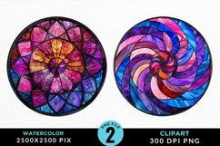 Stained Glass Christmas Illustration Clipart Product Image 1