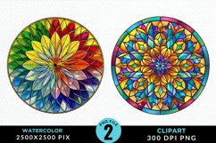 Stained Glass Christmas Illustration Clipart Product Image 1
