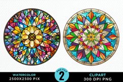 Stained Glass Christmas Graphic Clipart Product Image 1