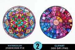 Stained Glass Christmas Graphic Clipart Product Image 1