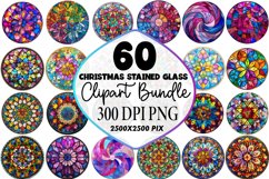Stained Glass Christmas Clipart Bundle Product Image 1