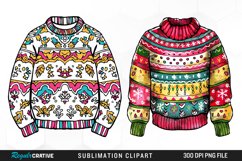 Watercolor Christmas Sweater Art Clipart Product Image 1