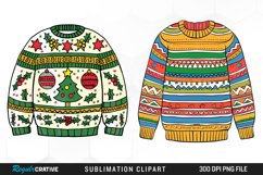 Watercolor Christmas Sweater Art Clipart Product Image 1