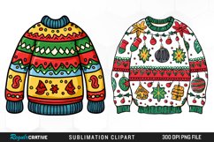 Watercolor Christmas Sweater Art Clipart Product Image 1