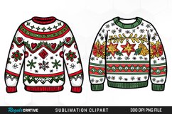 Watercolor Christmas Sweater Art Clipart Product Image 1