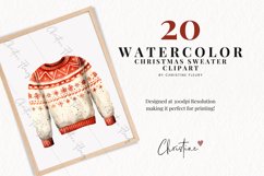 Watercolor Christmas Sweaters Clipart Product Image 2