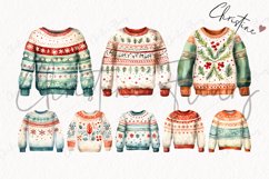 Watercolor Christmas Sweaters Clipart Product Image 4