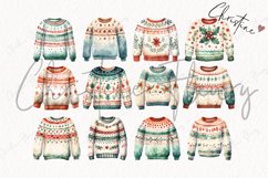 Watercolor Christmas Sweaters Clipart Product Image 5
