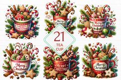 Watercolor Christmas Tea Cup, Christmas Tea Cup Bundle Product Image 1