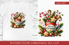 Watercolor Christmas Tea Cup, Christmas Tea Cup Bundle Product Image 3