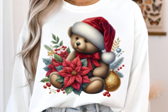 Watercolor Christmas Teddy Bear Clipart Product Image 3