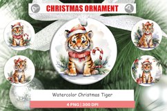 Christmas Ornaments Watercolor Christmas Tiger Product Image 1