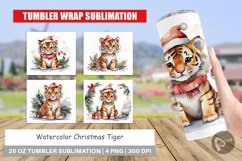 Tumbler Wrap Watercolor Christmas Tiger Product Image 1