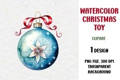Watercolor Christmas Toy Clipart, Sublimation Design Product Image 1