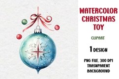 Watercolor Christmas Toy Clipart, Sublimation Design Product Image 1