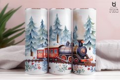 Watercolor Christmas Train Sublimation Tumbler Design Product Image 3