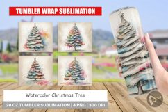 Tumbler Wrap Watercolor Christmas Tree Product Image 1
