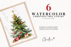Watercolor Christmas Tree Clipart Product Image 2