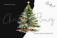 Watercolor Christmas Tree Clipart Product Image 3