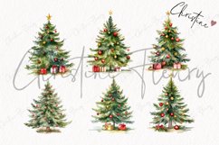 Watercolor Christmas Tree Clipart Product Image 4