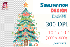 Hand-painted watercolor Christmas tree clipart PNG. Festive holiday design for cards, stickers, decor, sublimation, and craft projects.