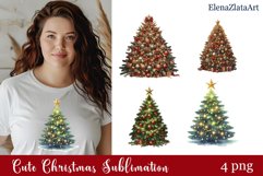 Watercolor Christmas Tree Clipart Product Image 1