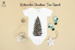 Watercolor Christmas Tree Clipart, Christmas Tree T-shirt Product Image 11