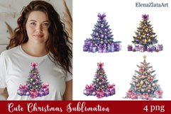 Watercolor Christmas Tree Clipart Product Image 1