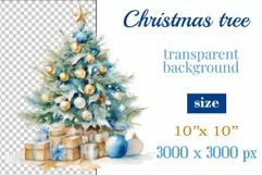 Sublimation watercolor Christmas tree vintage for greeting card, scrapbooking, craft, banner, mug, holiday.