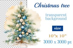 Sublimation watercolor Christmas tree vintage for greeting card, scrapbooking, craft, banner, mug, holiday.
