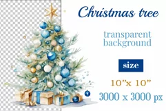 Sublimation watercolor Christmas tree vintage for greeting card, scrapbooking, craft, banner, mug, holiday.