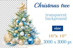 Sublimation watercolor Christmas tree vintage for greeting card, scrapbooking, craft, banner, mug, holiday.