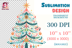 Hand-painted watercolor Christmas tree clipart PNG. Festive holiday design for cards, stickers, decor, sublimation, and craft projects.