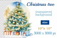 Sublimation watercolor Christmas tree vintage for greeting card, scrapbooking, craft, banner, mug, holiday.