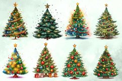 Watercolor Christmas Tree Clipart Product Image 3