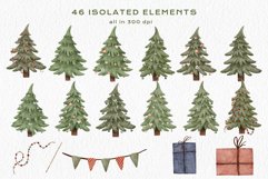 Download 46 Watercolor Christmas Tree Illustrations Clipart PNG  to design your christmas invitation, t-shirt designs, sublimation designs, tumbler