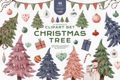 Download 46 Watercolor Christmas Tree Illustrations Clipart PNG  to design your christmas invitation, t-shirt designs, sublimation designs, tumbler