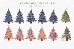 Download 46 Watercolor Christmas Tree Illustrations Clipart PNG  to design your christmas invitation, t-shirt designs, sublimation designs, tumbler