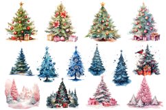 Watercolor Christmas trees presents Sublimation Clipart Product Image 2