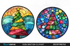 Stained Glass Christmas Tree Exquisite Clipart Product Image 1