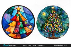 Stained Glass Christmas Tree Graphic Clipart Product Image 1