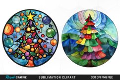 Stained Glass Christmas Tree Exquisite Clipart Product Image 1