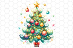 Watercolor Christmas Tree Sublimation Clipart