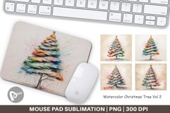 Mouse Pad Watercolor Christmas Tree Product Image 1
