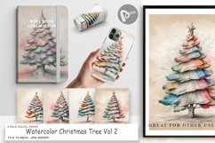 Digital Paper Watercolor Christmas Tree Product Image 1